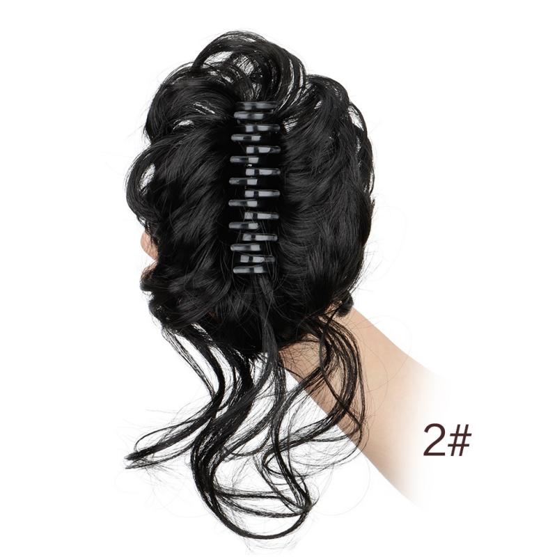 Synthetic Fluffy Short Ponytail Claw Clip Wig Ponytail Extensions Curly Ponytail Ladies Hair Clip for Women