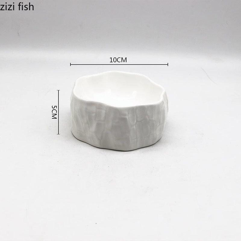 Ceramic Dinner Plate Restaurant Creative Stump Shaped Dessert Plate Sushi Plate Snack Plates Household Solid Color Tableware