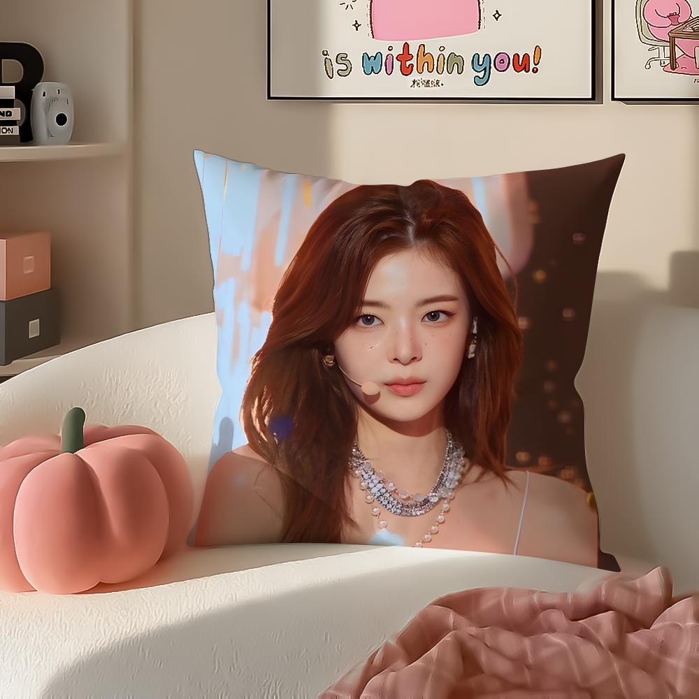 Kpop IITZY Cushion Cover Pillowcase Short Plush Invisible zipper Room Sofa Cushion Cover