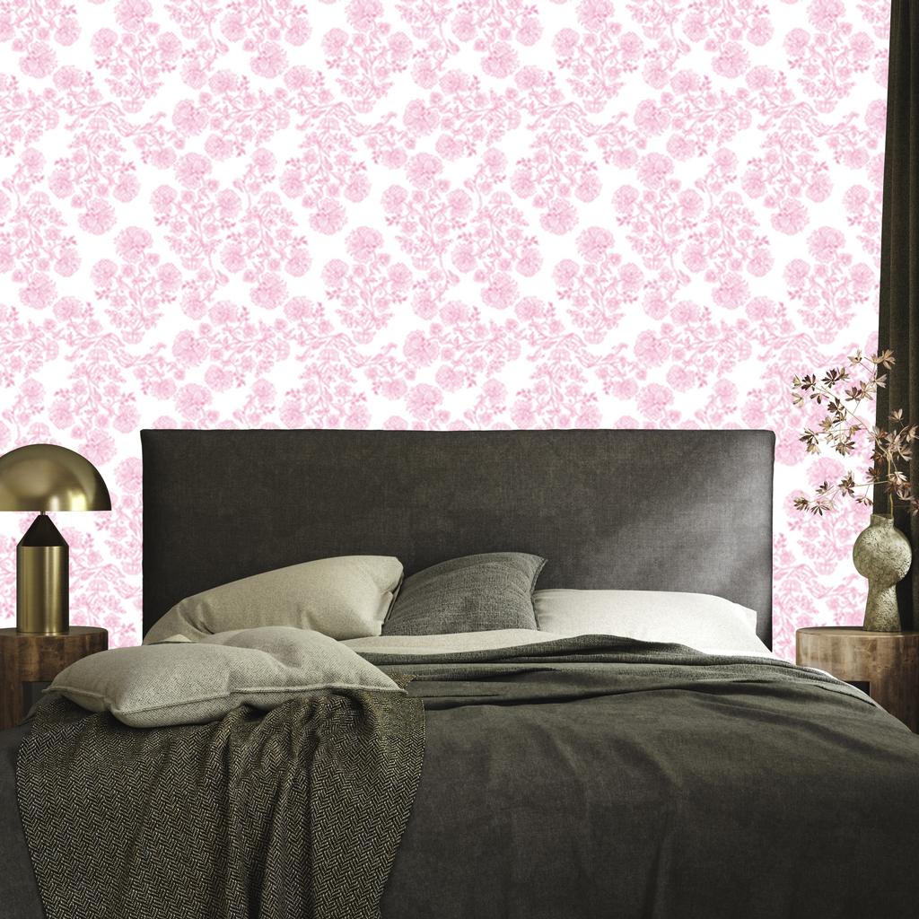 Wallpaper Flowers white, bottom white for Living Room and Bedroom 50x1000