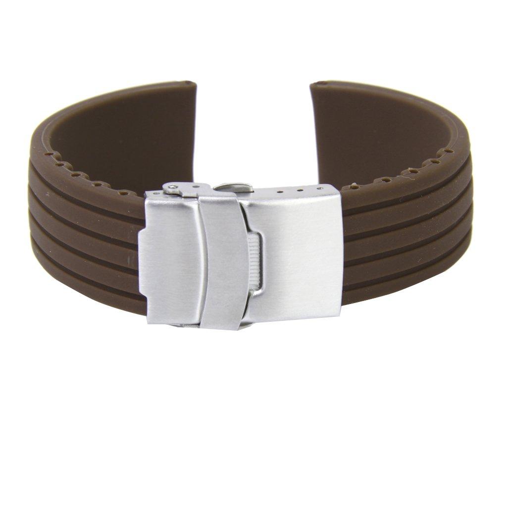 

Сменный ремешок для часов из силиконовой резины, водонепроницаемый, 20 мм (Кофейный цвет)