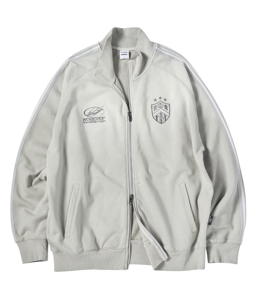 Travel Vintage Washed Sweat Track Jacket Grey