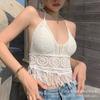Be careful with the machine versatile vacation women's summer new suspender hollow crochet embroidery short vest women