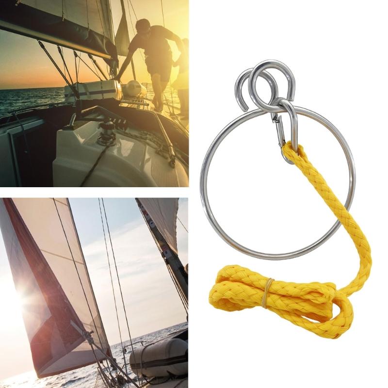 Stainless Steel Boat Sailing Anchors Rings Set Marine Anchors Retrieving System Rings Rope Marine Accessories Quick Install