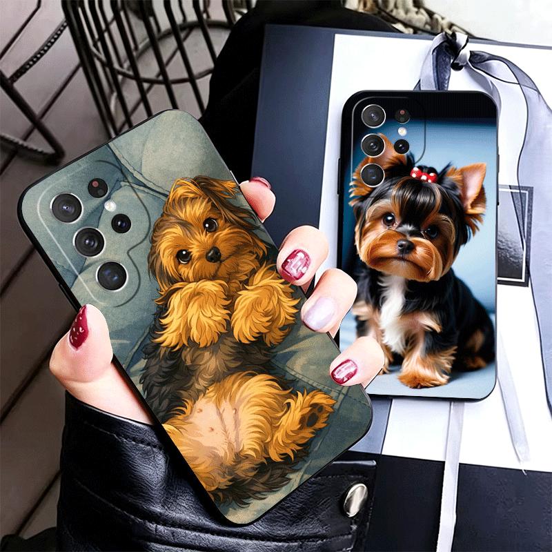 Yorkshire Terrier Dog Soft Phone Case for Samsung Galaxy S26 S25 Edge S24 Ultra S23 Plus S22 S21 FE S20 Black Cover Back Shell
