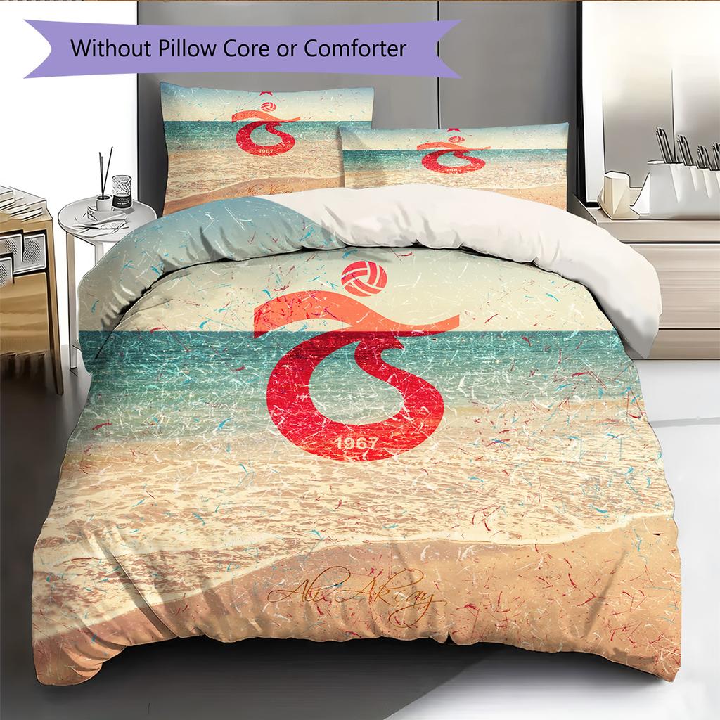 Set Copripiumino Trapuntato con Motivo Trabzonspor Decorazione per la Casa Regalo (1 * copripiumino + 2 * federe senza imbottitura)
