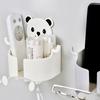 Wall Mounted Phone Holder Mobile Phone Charging Stand Self-Adhesive Remote Control Storage Rack Cellphones Organizer
