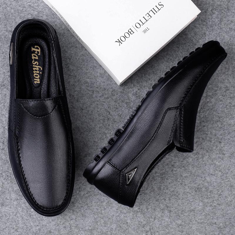 Genuine Leather Footwear Handmade Boat Male Shoes Loafers  Fashion Slip on Soft Casual Men Shoes Adult Men Design Moccasin