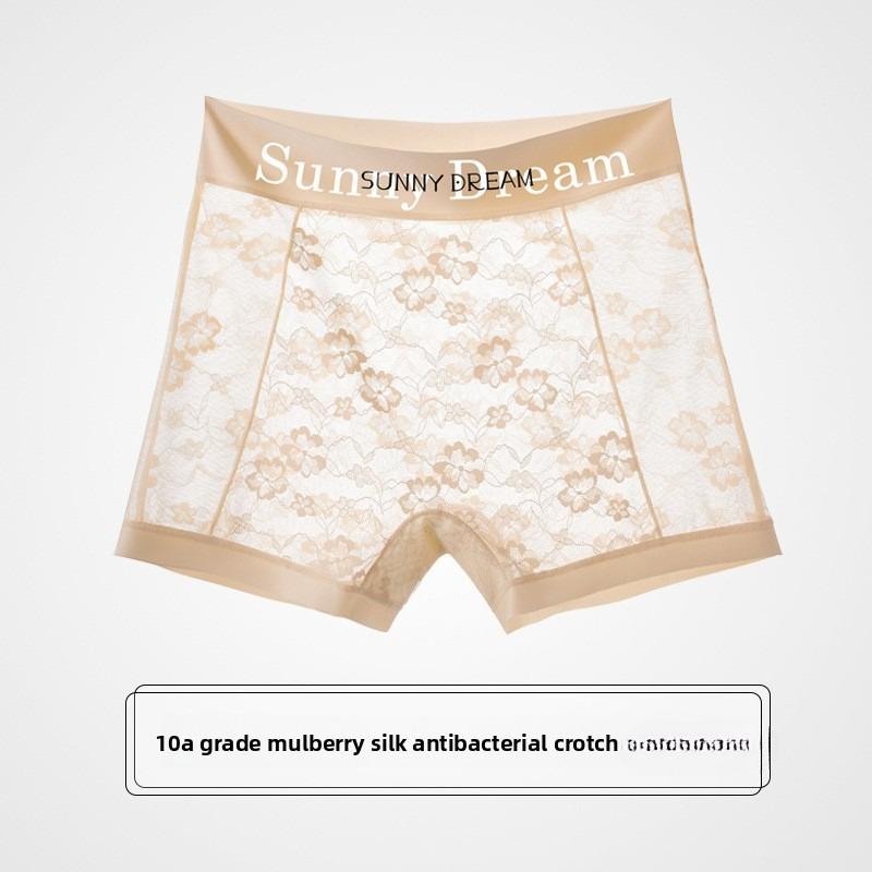 

Female Summer New Sexy Lace Mulberry Silk Non Trace Naked Antibacterial Boxer Briefs XXL тілесний