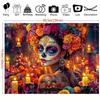 1 piece large Undead Day candy skeleton background cloth - Karavira Katrina Flower Party banner