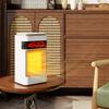 Ceramic Electric Heater, 1500W Fan Space Heater with 3 Modes, 24H Timer, Flame Effect, Oscillation for Bedroom, White