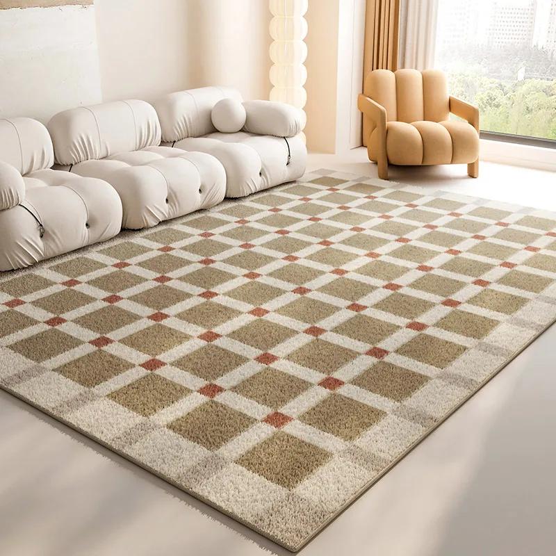 

Plaid Living Decoration Carpets Checkerboard Bedroom Bedside Rug Soft Plush Comfortable Home Large Area Carpet Tapete 50x80cm