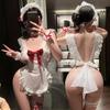 Cute Sexy Bow Maid Bare Back Apron Sexy Lingerie Pure Desire Bare Buttocks Uniform Suit