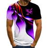 3D Printed Summer Men's Colorful Gradient Crew Neck T-Shirt, Short Sleeve, Loose Fit, Fashionable Streetwear