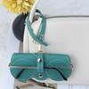 1 Lychee Embossed Glasses Case, Cute Hanging PU Leather Sunglasses Reading Glasses Storage Bag,