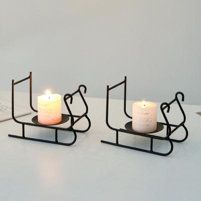 Christmas Decorative Candlestick Ornaments, Iron Candle Trays and Romantic Atmosphere Props for Restaurants