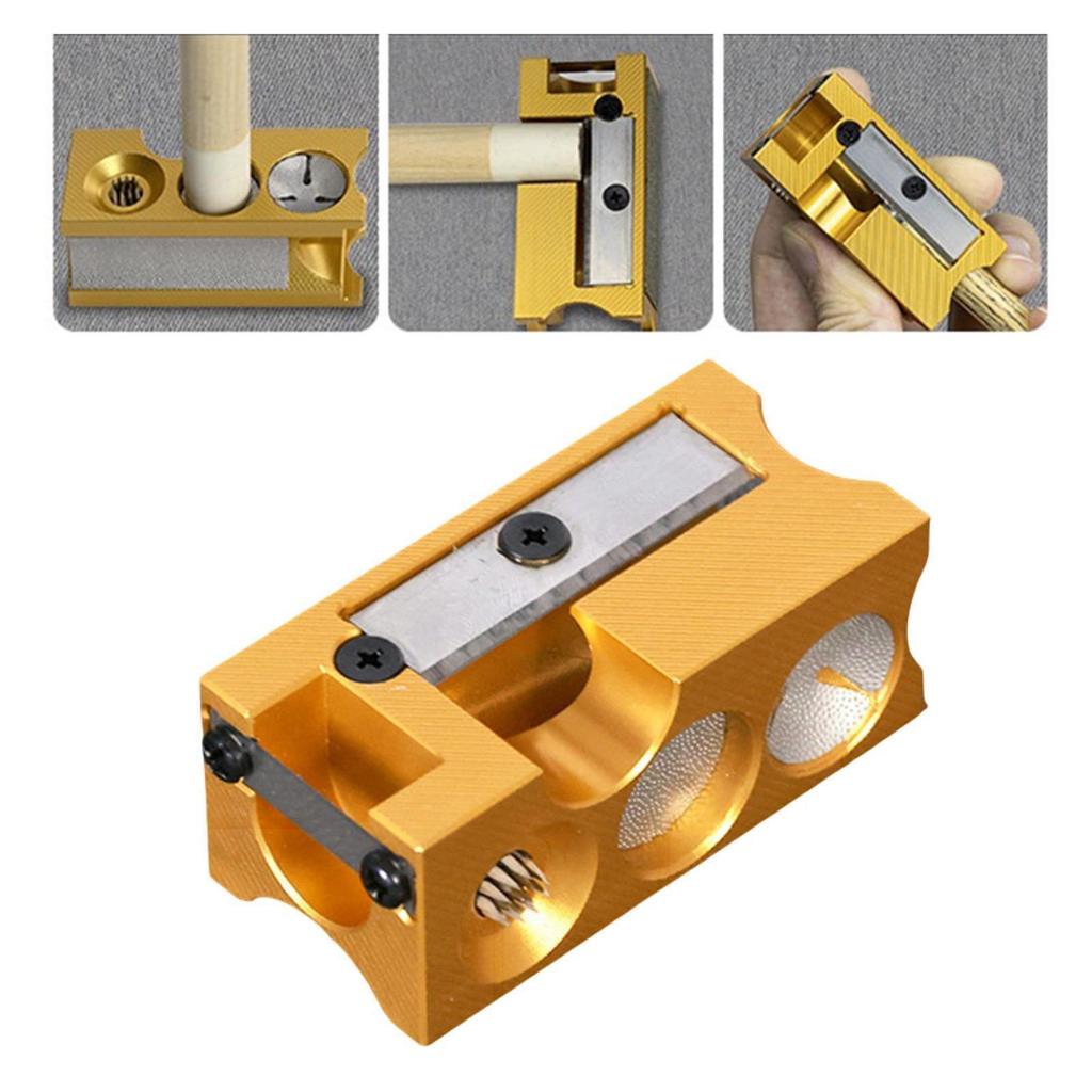 Pool Cue Tip Repair Tool Improve Cue Accuracy Aluminum Pool Cue Shaper Portable Multifunction Billiard Cue Tip Grinder