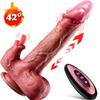 Realistic Thrusting Dildo Licking Vibrator Remote Contol Dildo with 9 Vibration 3 Thrusting and Heating Licking Mode for Anal Clit G Spot Stimulation