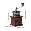 Wooden Hand Crank Coffee Grinder Space Saving Manual Miniature Espresso Maker with Cast Iron Burr Coffee Equipment