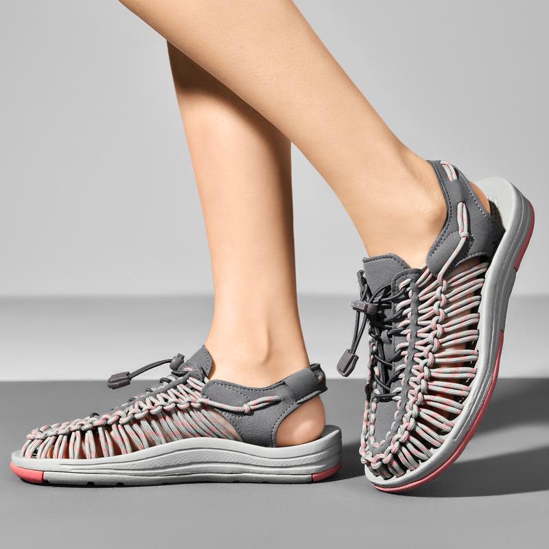2026 Summer Men's Large Size Woven Roman Sandals and Flip-Flops for Outdoor Beachwear