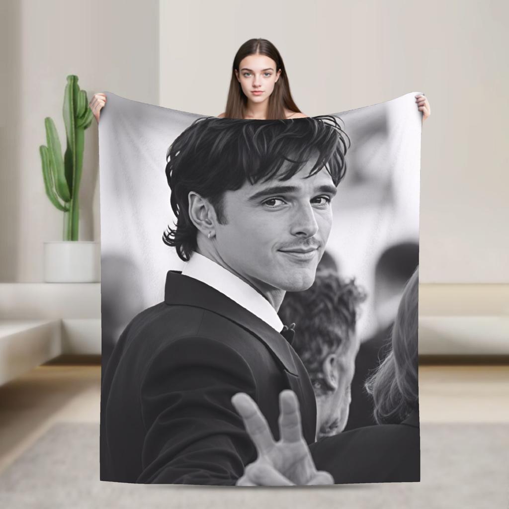 Jacob Elordi Schauspieler Porträt Decke Picknick Flanell Bettwäsche Überwürfe Für Heimdekoration Weich Warm Design Qualität Tagesdecke Geschenkidee