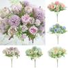 Exquisite 7 Heads Artificial Fake Silk Flowers Rose Peony Bunch For Elegant Home Decor