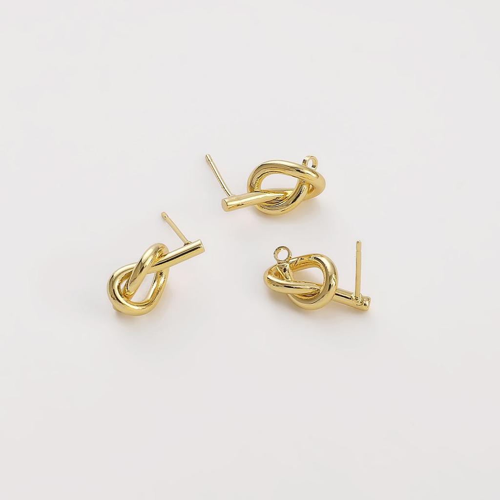 1 paire Boucles d'oreilles Puces Géométrie Torsadée en Laiton pour Femmes Filles Fournitures de Boucles d'oreilles