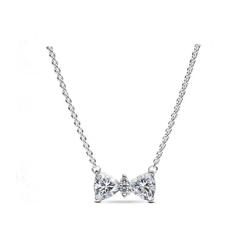 Colorful Heart-Shaped 925 Silver Pendants Necklace Elevated Heart Necklace Lover's Holiday Fine Jewelry Gifts