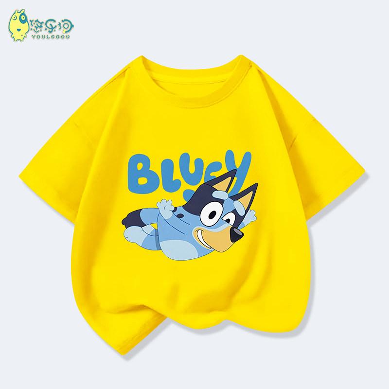 2026 Kids Bluey Cartoon T-Shirt Autumn Winter Short Sleeve Warm Anime Print Comfortable Sweatshirt for Boys and Girls Daily Use