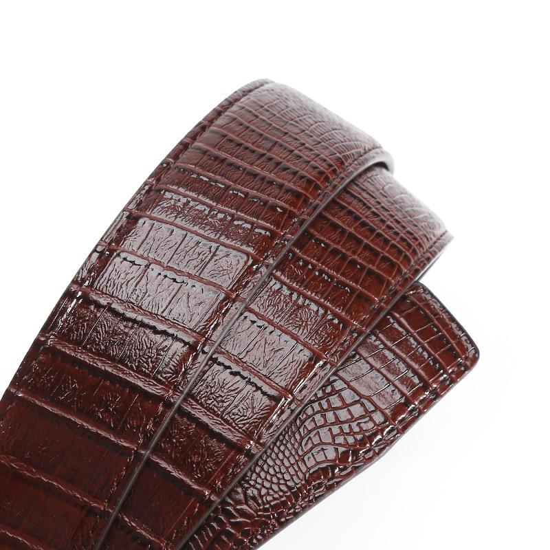 Classic Men'S Crocodile Belt Business Automatic Buckle Medium And Green Men'S High-End Cowhide Belt