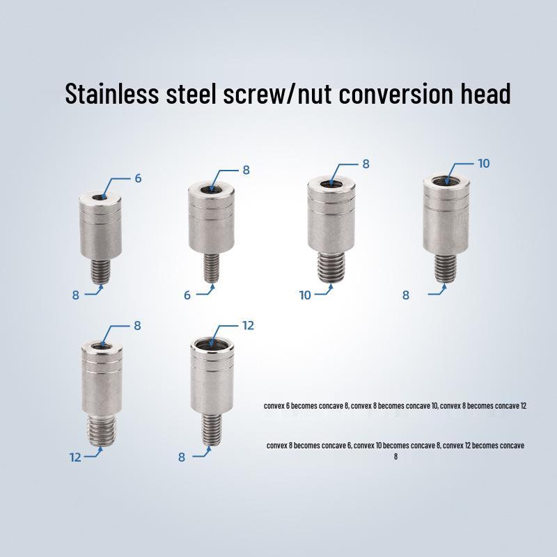 Edelstahl Kescheradapter: 6-8mm auf Imperial 12mm Reduzierstück