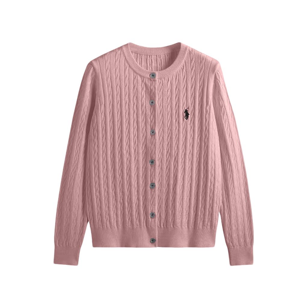 Dámský vlněný kardigan Zesílený Vyšívaný Kroucený Kulatý výstřih Pletený svetr