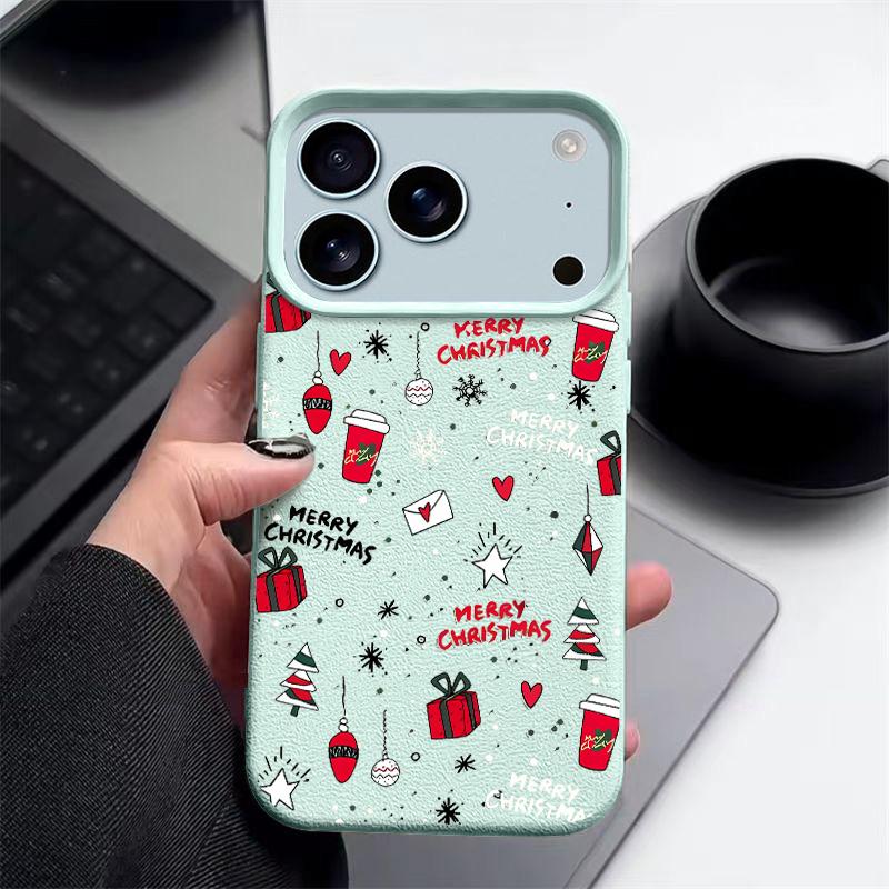 Urocze świąteczne wzory etui na telefon dla iPhone Air 17 16 15 14 Pro Max 13 12 Pro 11 16e Odporne na wstrząsy Tekstura skóry TPU Miękkie etui