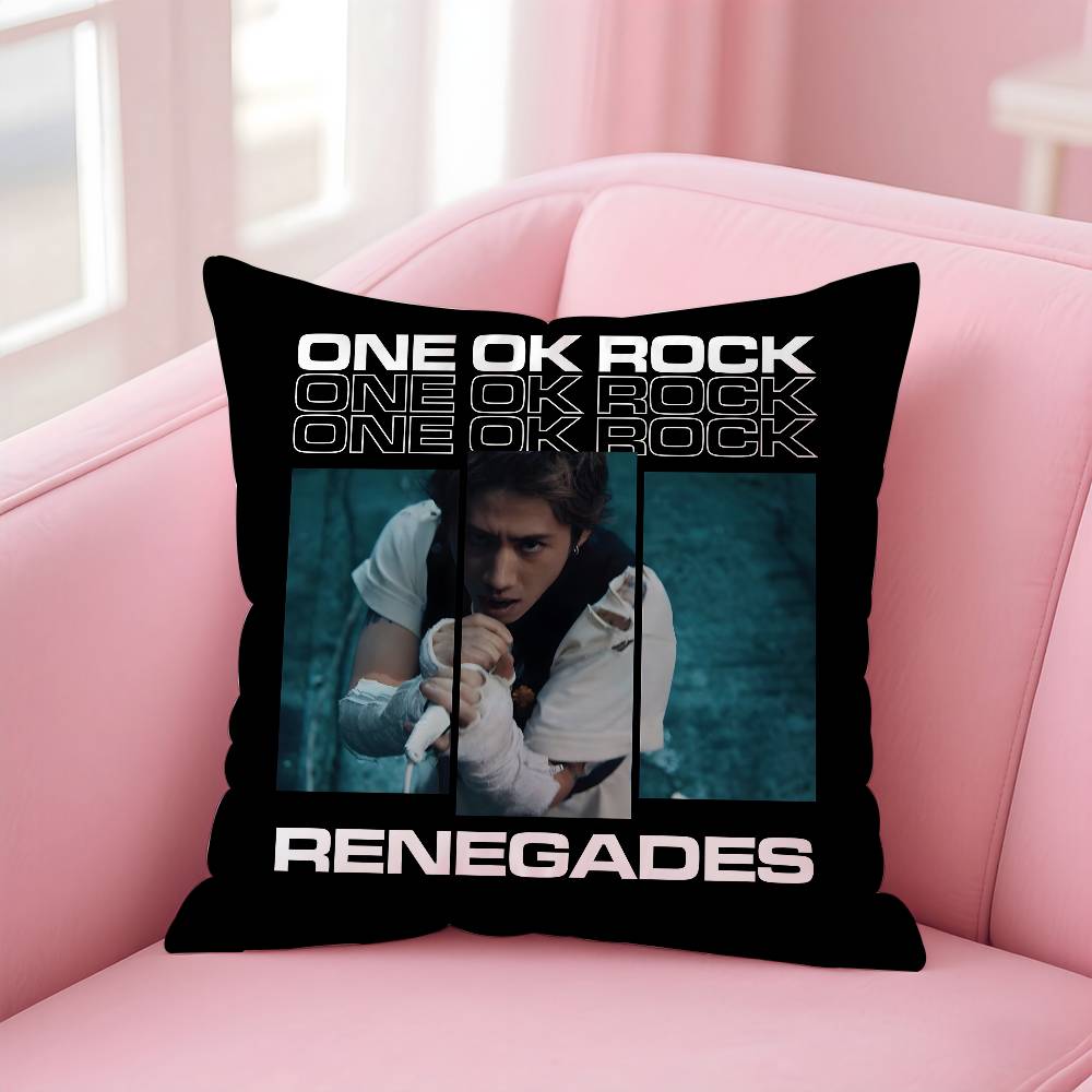 One Okband O-One Ok R-Rock Ambitions Pillow Case Pattern Printing Pillowcase Living Room Sofa Cushion Cover Bedroom Room Decor
