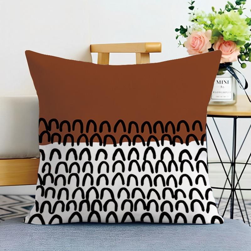 Light Luxury Simple Printed Decorative Pillowcase Bedroom Living Room Square Cushion Pillowcase