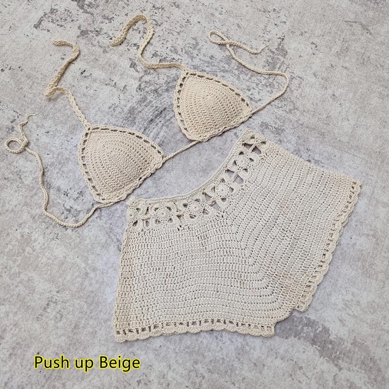Handgemachtes Häkel-Bikini-Set mit Brustpolstern - Brasilianischer Badeanzug Bademode