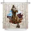 Cute Dinosaur Funny Animal Shower Curtains Bathroom Bathtub Decoration Waterproof Polyester Bath Curtain Home Decor with Hooks
