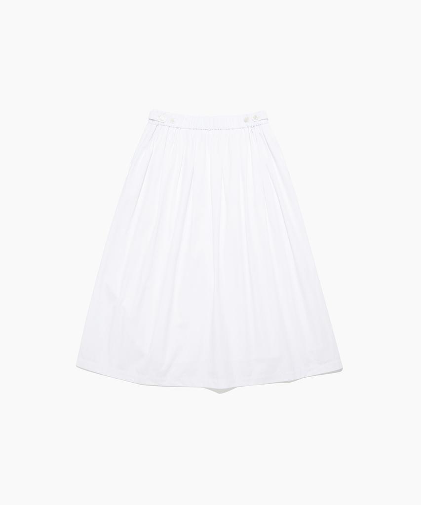 Tudument Shirring Long Skirt Ivory
