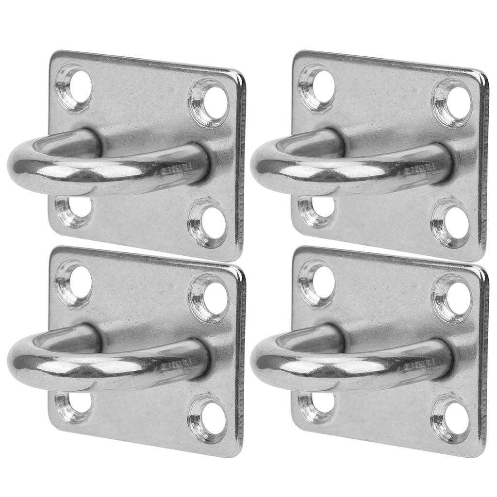 M8 4 Holes Stainless Steel Fixed Eye Plate Hook Loop UShaped Ceiling Wall Mount Hanger