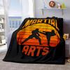 Martial arts figure pattern Flannel printed blanket suitable for all seasons suitable for living room office sofa and travel