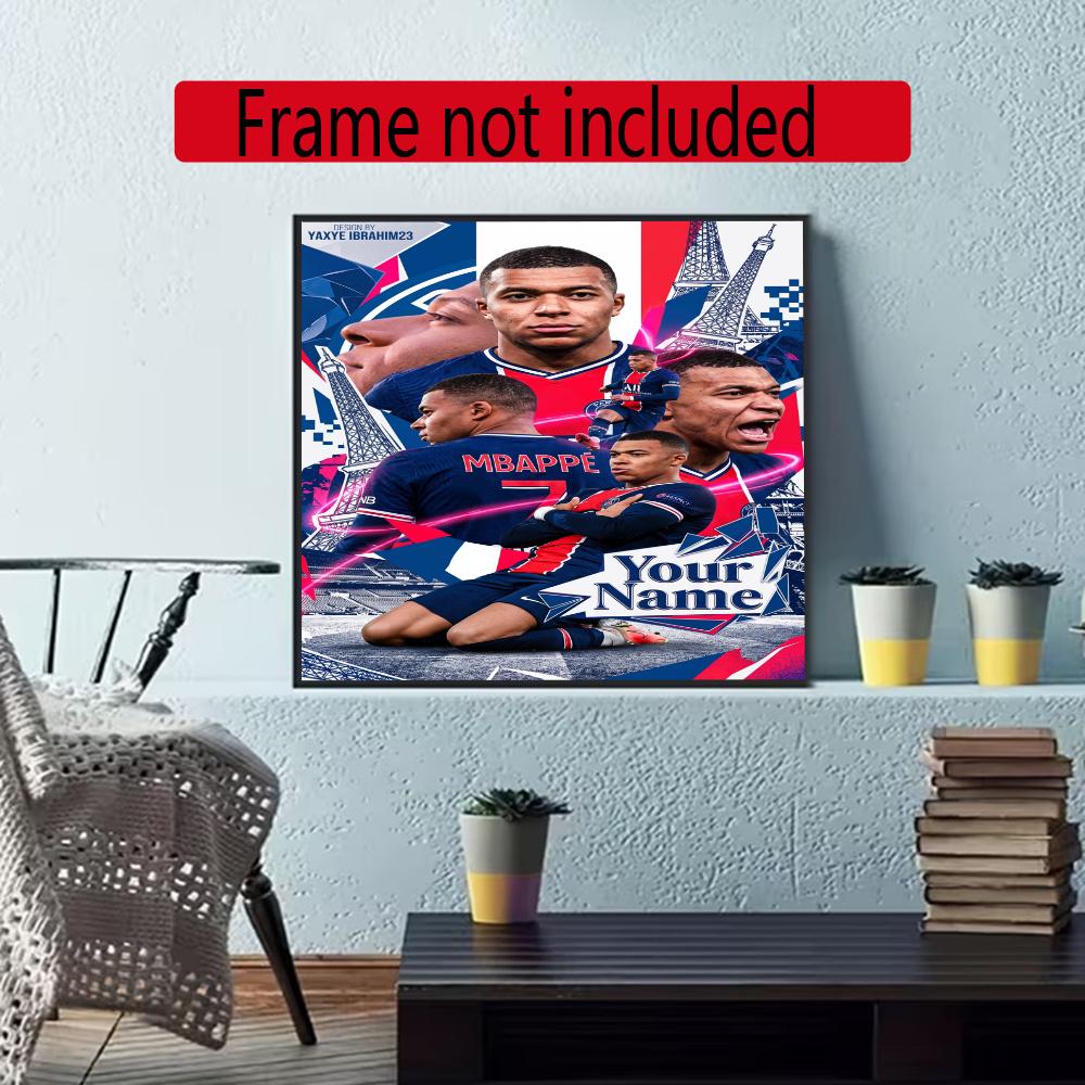 Mbappe Personalized Name Diamond Paintings Mosaic Wall Round Diamond Art Painting Kits Embroidery Crystal Accessories Frameless