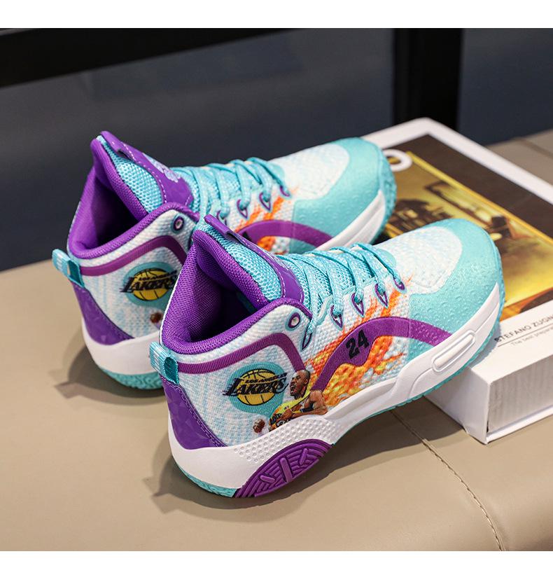 Boys' Soft-Soled Basketball Shoes, 2025 Spring/Autumn Kobe Shock-Absorbing Sports Boots for Big Kids & Primary Students