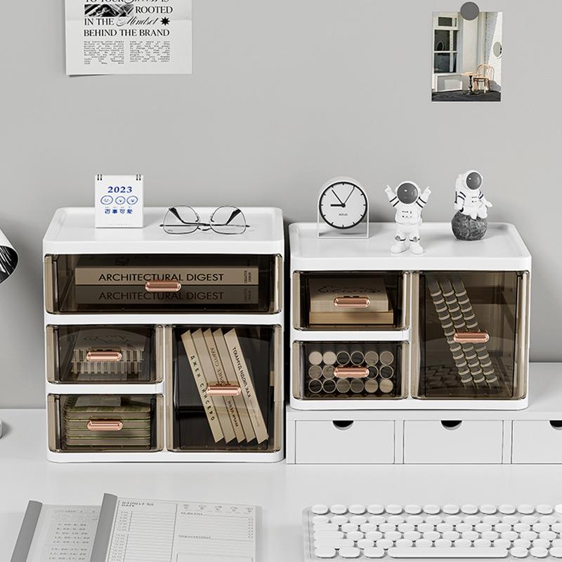 Desktop Skincare & Stationery Organizer: Large-Capacity, Multi-Layer, Drawer-Type Storage Box