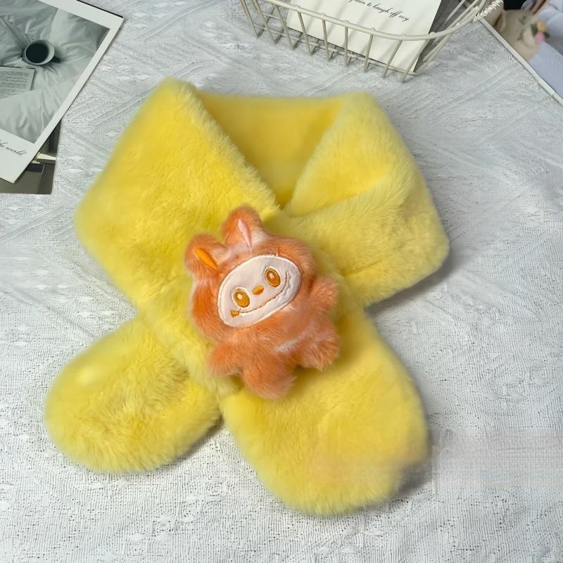 Cartoon Colorful Scarf Autumn and Winter Plush Baby Scarf Parent-child Imitation Rabbit Fur Children's Scarf