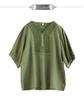 Women's Retro Cotton Linen Plus-Size Summer T-shirt with Loose Seven-Sleeve Design