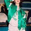 New MLB Nylon Varsity Jackets Unisex Green 3AJPV0331-50GNP