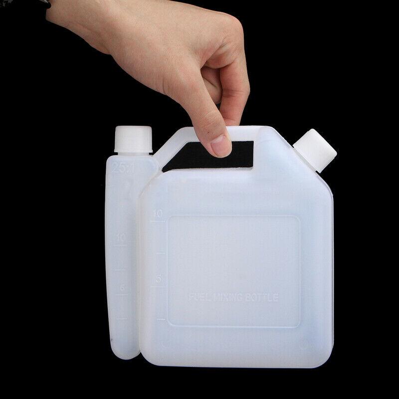 Plastic Mixing Bottle Lawn Mower Tank Fuel Petrol Oil Portable 1L 25:1 50:1