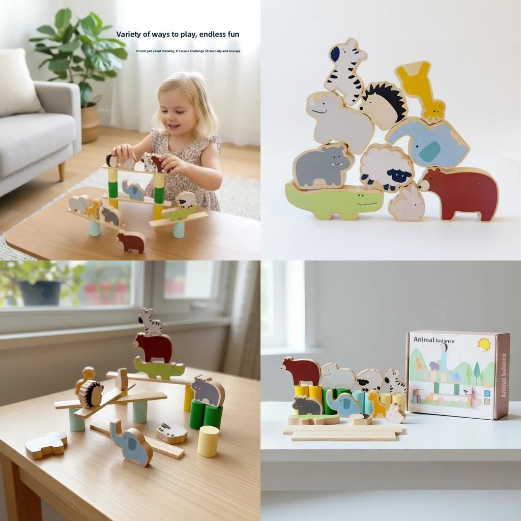 Balance Kids Wooden Blocks Early Education Recognizable Animal Shapes Creativity