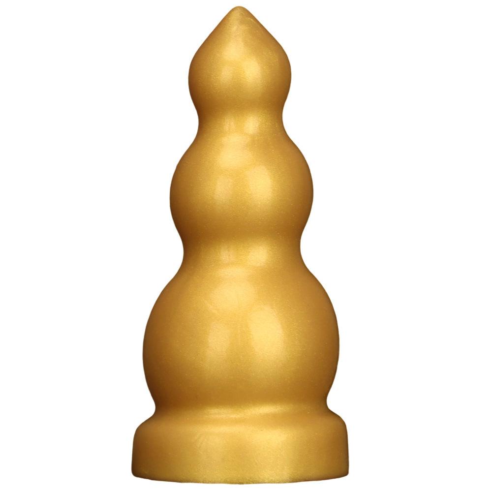 Gros Plug Anal Fileté en Silicone Doré Dildo Réaliste Jouet Sexuel pour Adultes pour Couples Fisting