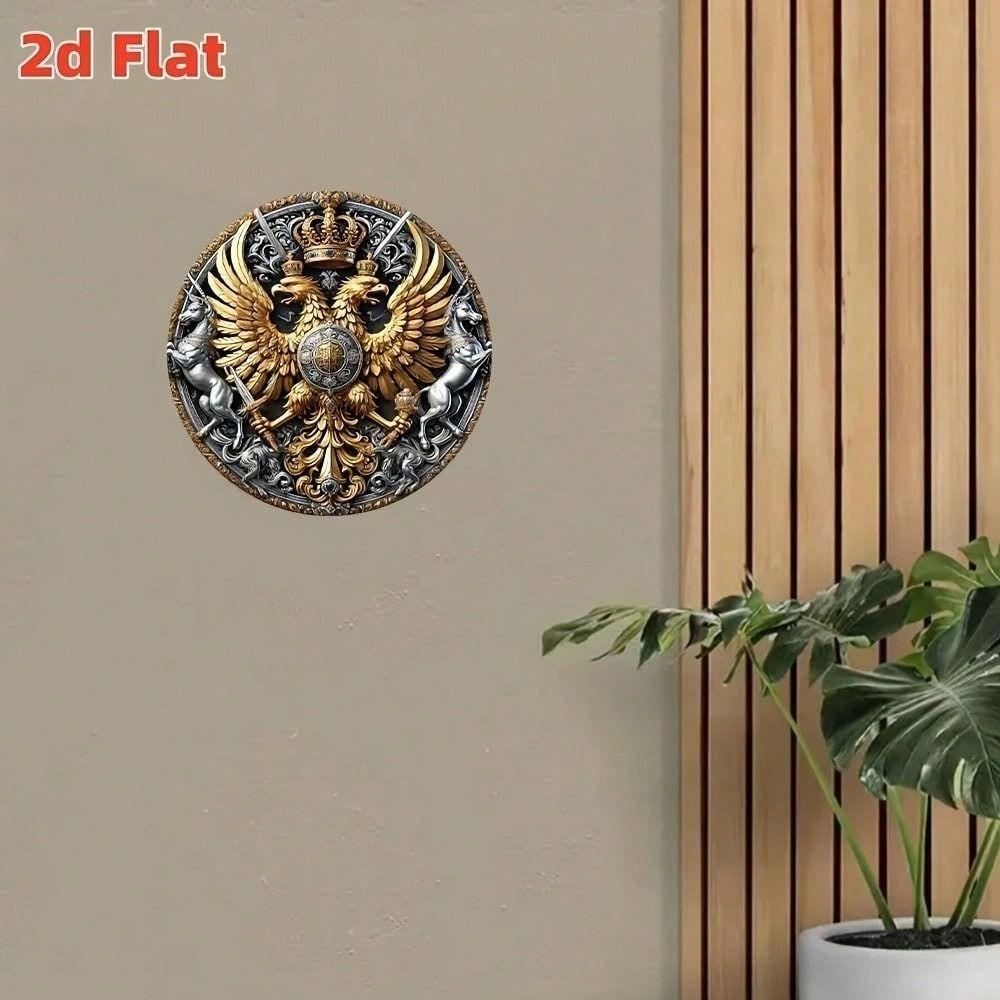 Metal Wall Sign Vintage Double Eagle Embossed Tin Poster 8x8 Inch for Bar Garage